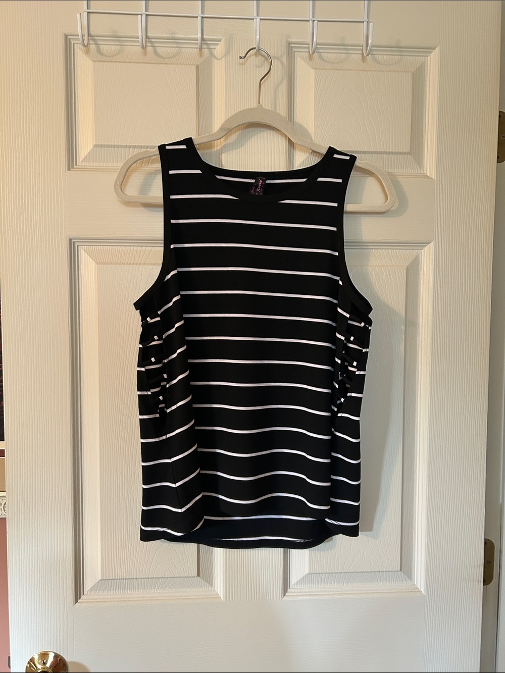 Betsey Johnson Black and White Striped Tank Top